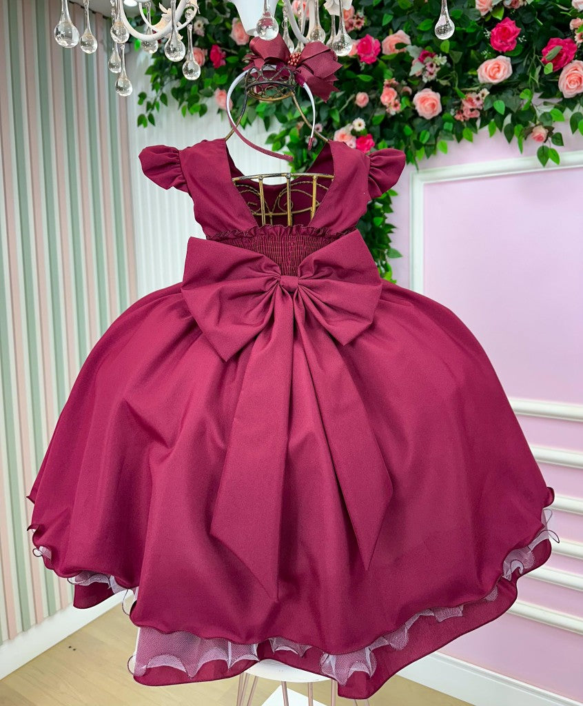 Vestido Ysa Kids Francine Marsala - Leveza e Elegância para Meninas | Bebeloo Kids
