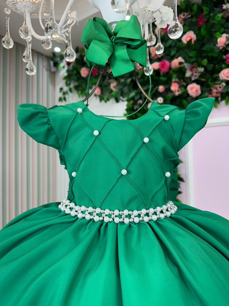 Vestido Ysa Kids Francine Verde Bandeira - Leveza e Elegância para Meninas | Bebeloo Kids
