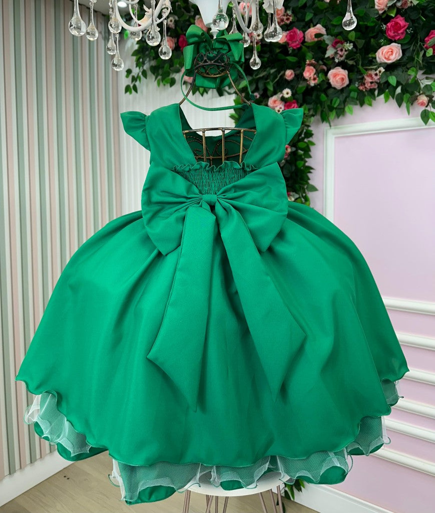 Vestido Ysa Kids Francine Verde Bandeira - Leveza e Elegância para Meninas | Bebeloo Kids