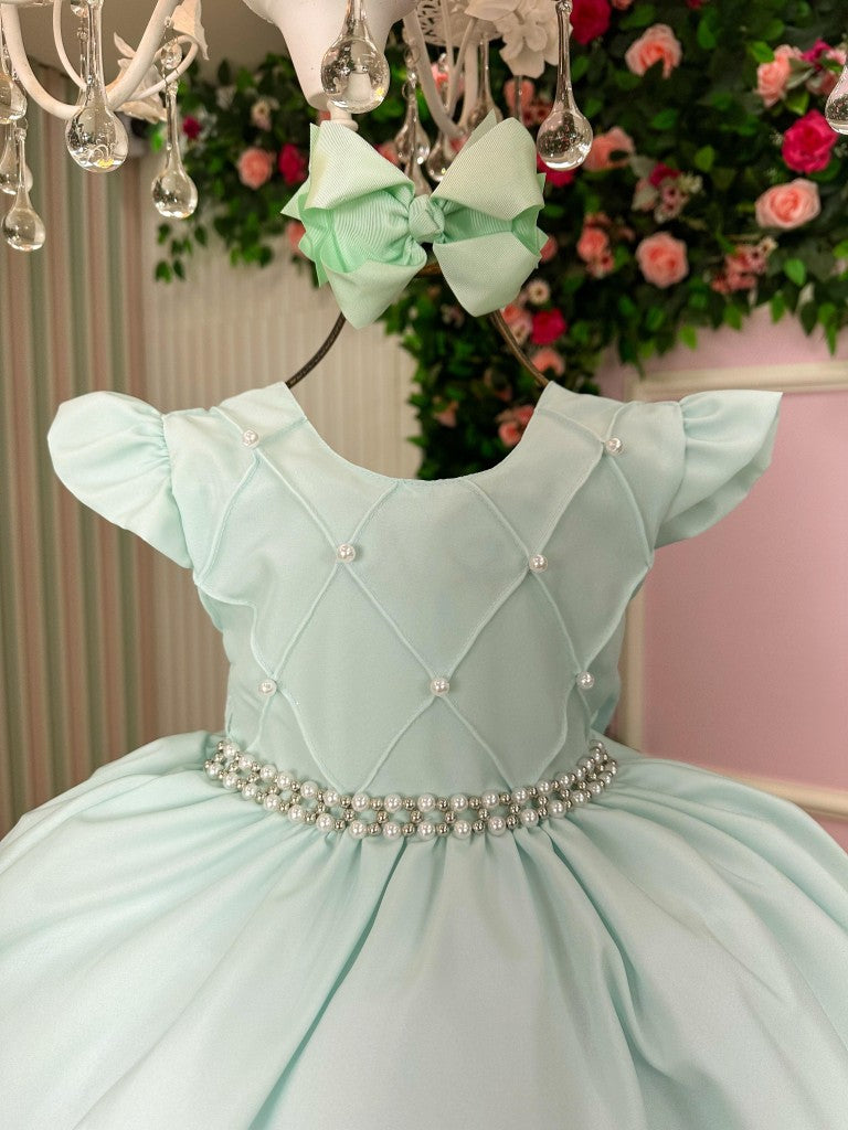 Vestido Ysa Kids Francine Verde Claro - Leveza e Elegância para Meninas | Bebeloo Kids