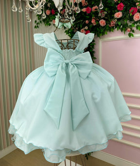 Vestido Ysa Kids Francine Verde Claro - Leveza e Elegância para Meninas | Bebeloo Kids
