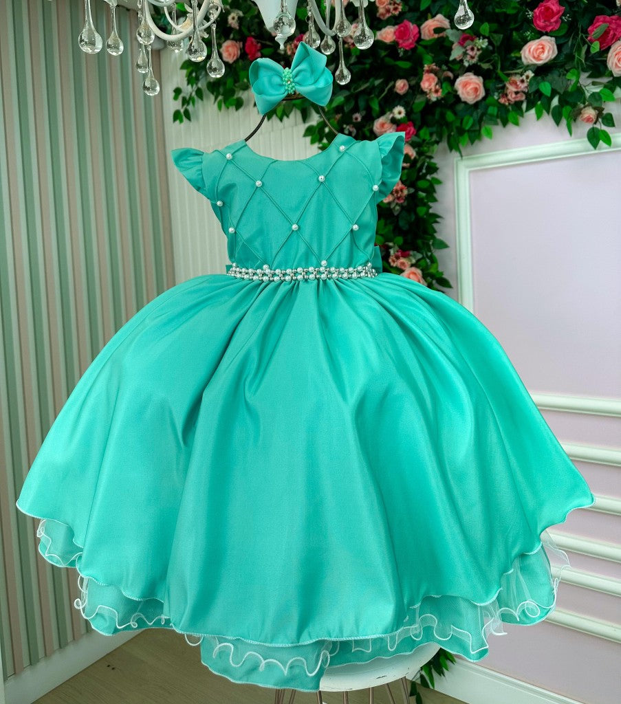 Vestido Ysa Kids Francine Verde Menta - Leveza e Elegância para Meninas | Bebeloo Kids
