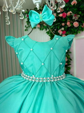 Vestido Ysa Kids Francine Verde Menta - Leveza e Elegância para Meninas | Bebeloo Kids