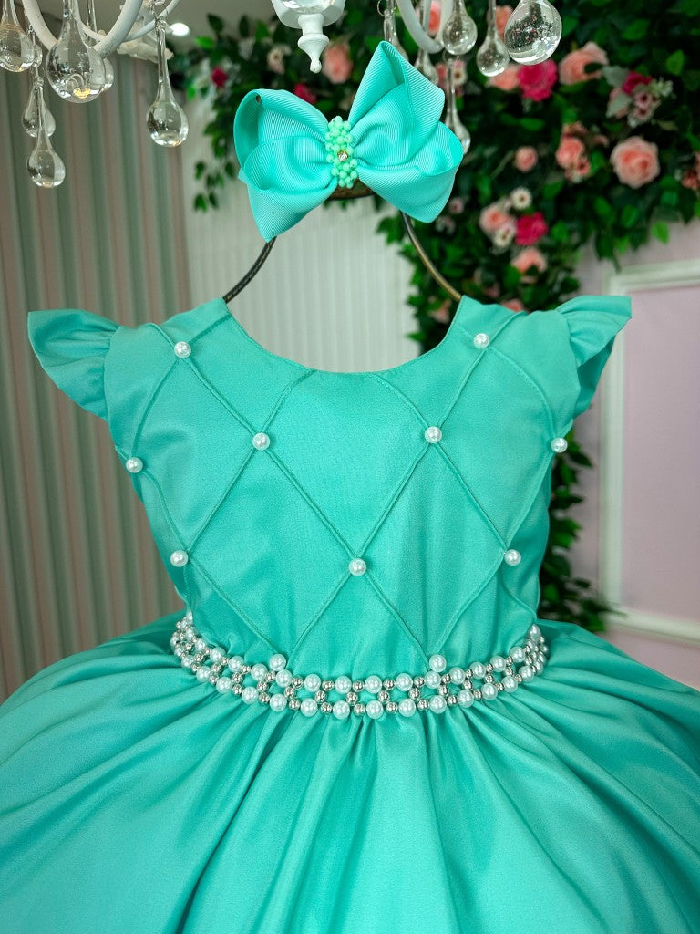 Vestido Ysa Kids Francine Verde Menta - Leveza e Elegância para Meninas | Bebeloo Kids