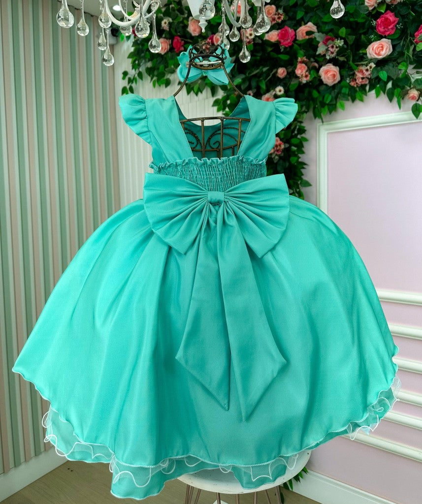 Vestido Ysa Kids Francine Verde Menta - Leveza e Elegância para Meninas | Bebeloo Kids