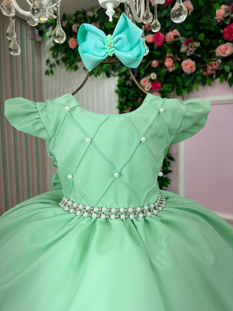 Vestido Ysa Kids Francine Verde Oliva - Leveza e Elegância para Meninas | Bebeloo Kids