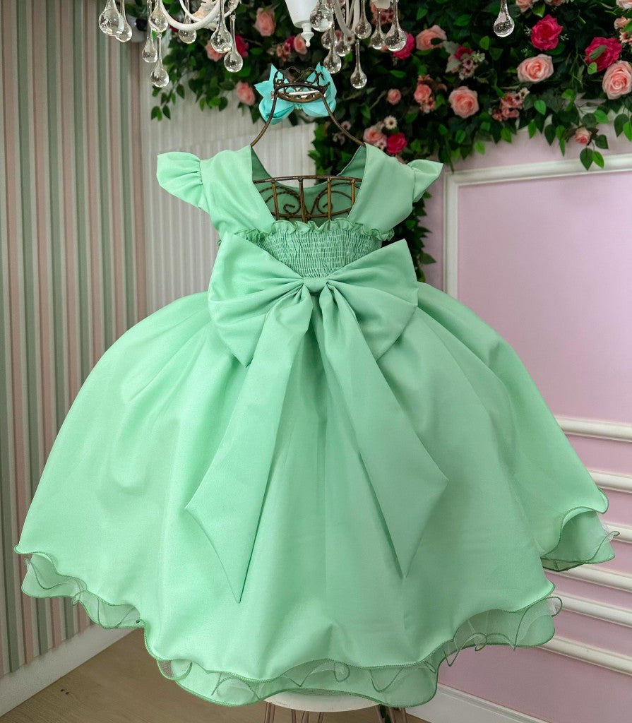 Vestido Ysa Kids Francine Verde Oliva - Leveza e Elegância para Meninas | Bebeloo Kids