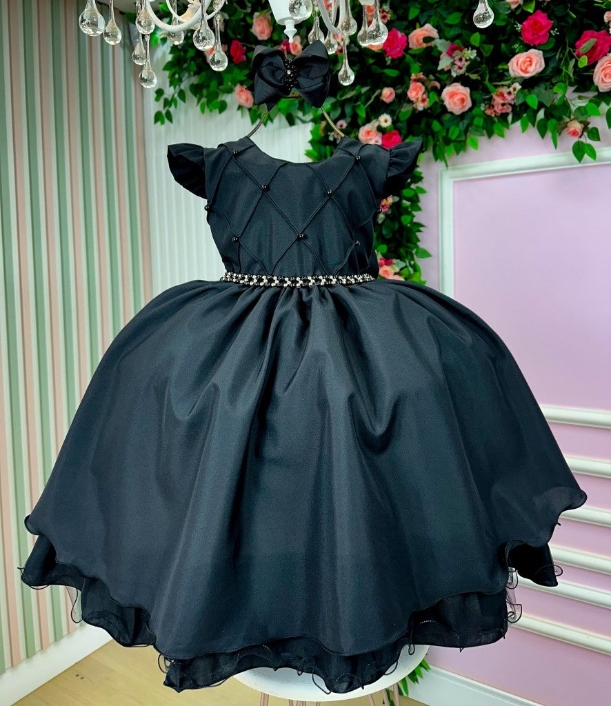 Vestido Ysa Kids Francine Preto - Leveza e Elegância para Meninas | Bebeloo Kids
