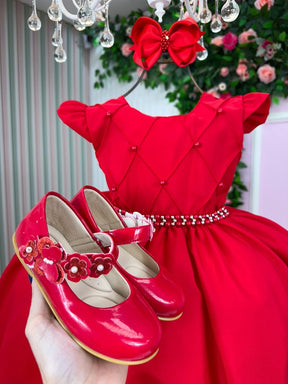Vestido Ysa Kids Francine Vermelho - Leveza e Elegância para Meninas | Bebeloo Kids