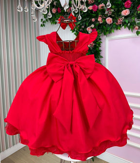 Vestido Ysa Kids Francine Vermelho - Leveza e Elegância para Meninas | Bebeloo Kids