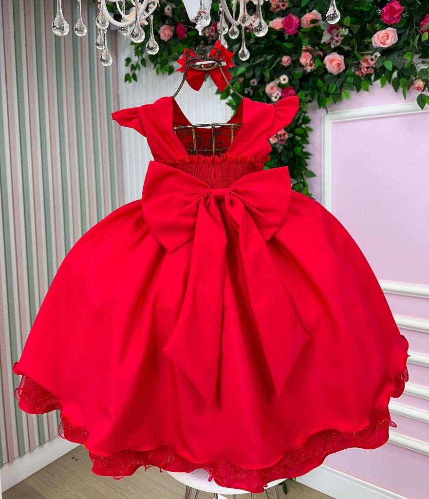Vestido Ysa Kids Francine Vermelho - Leveza e Elegância para Meninas | Bebeloo Kids