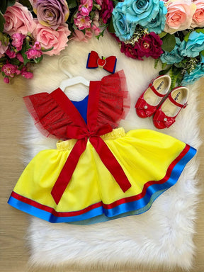 Romper/Vestido Princesa Branca de Neve - Leveza e Elegância para Meninas | Bebeloo Kids