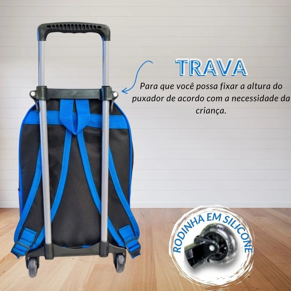 Kit Mochila Rodinhas + Lancheira + Estojo Sonic - Praticidade e Charme para o Dia a Dia | Bebeloo Kids