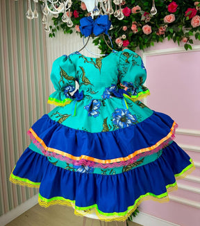 Vestido Banana Club Junino Luxo Arraia da Floresta - Leveza e Elegância para Meninas | Bebeloo Kids
