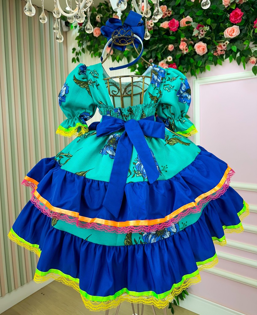 Vestido Banana Club Junino Luxo Arraia da Floresta - Leveza e Elegância para Meninas | Bebeloo Kids
