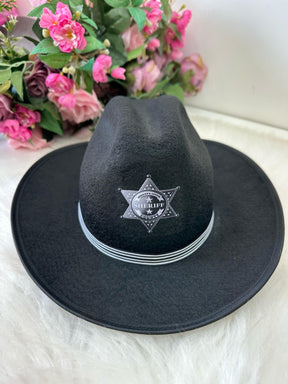 Chapeu/Chapéu Preto Sheriff Prata - Proteção com Estilo para os Pequenos | Bebeloo Kids
