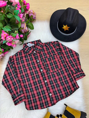 Camisa Xadrez Junina Hugo - Elegância e Conforto para os Pequenos | Bebeloo Kids