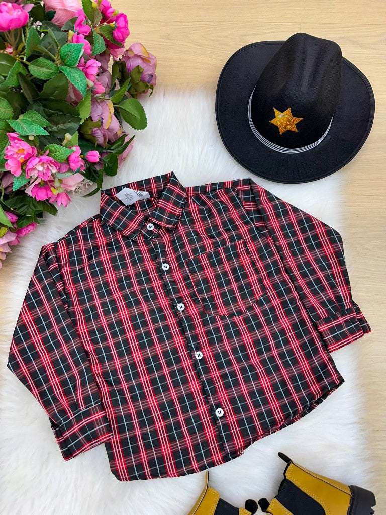 Camisa Xadrez Junina Hugo - Elegância e Conforto para os Pequenos | Bebeloo Kids