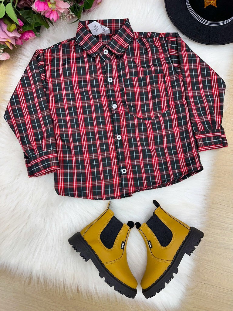 Camisa Xadrez Junina Hugo - Elegância e Conforto para os Pequenos | Bebeloo Kids