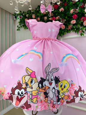 Vestido Ysa Kids Looney Tunes Baby Rosa - Leveza e Elegância para Meninas | Bebeloo Kids