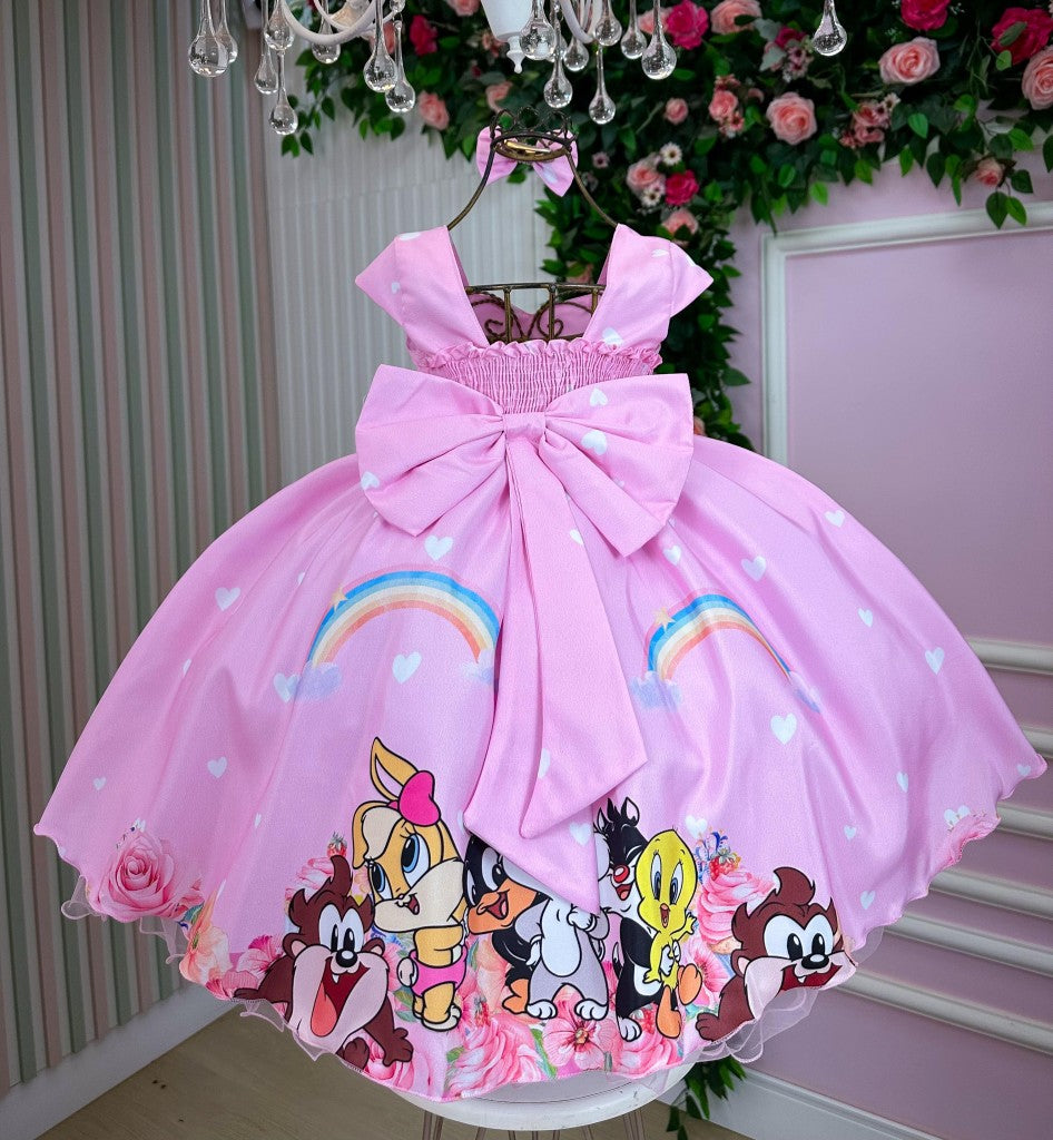 Vestido Ysa Kids Looney Tunes Baby Rosa - Leveza e Elegância para Meninas | Bebeloo Kids