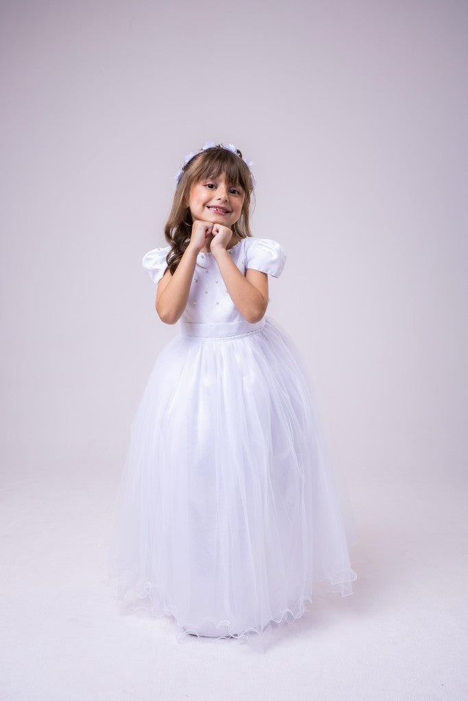 Vestido Enjoy Longo Gabriela Branco - Leveza e Elegância para Meninas | Bebeloo Kids