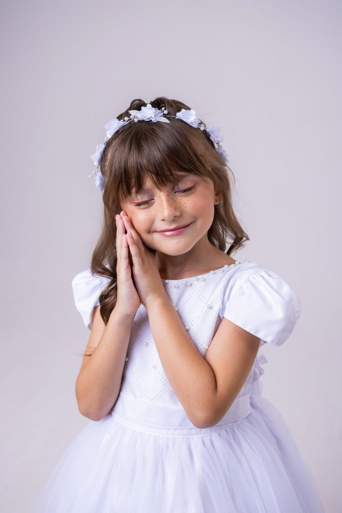 Vestido Enjoy Longo Gabriela Branco - Leveza e Elegância para Meninas | Bebeloo Kids