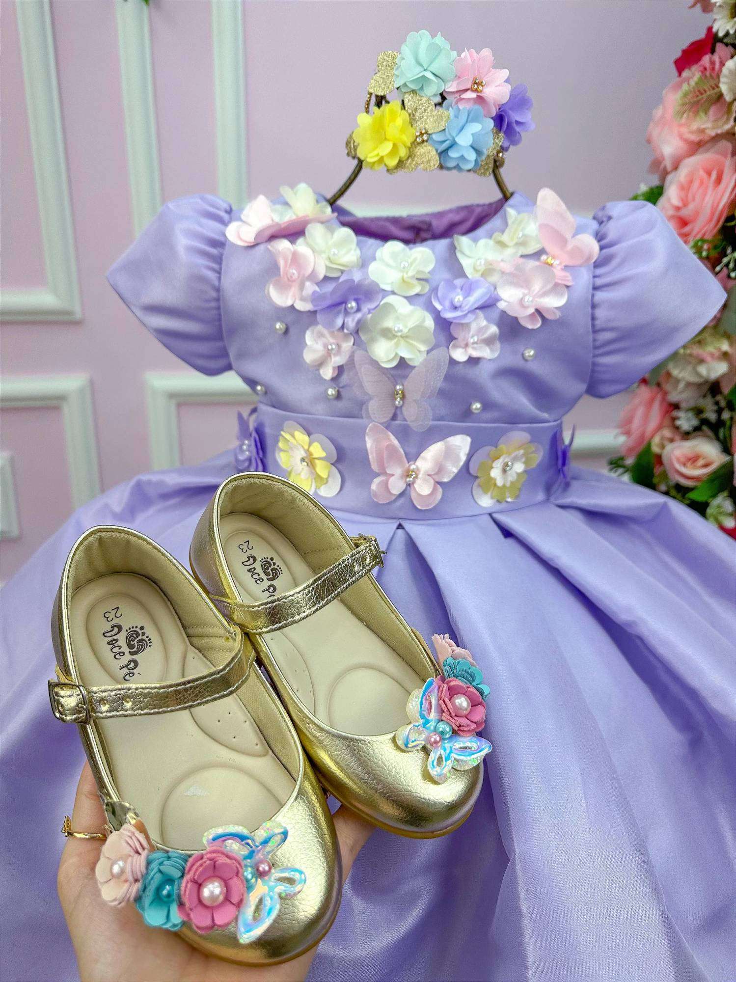 Vestido Miss Sweet Jardim Encantado Lilas