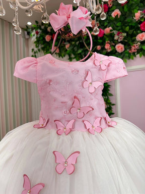 Vestido Juvenil - Midi Vila Lele Sabrina Rosa Bebe e Off - Leveza e Elegância para Meninas | Bebeloo Kids