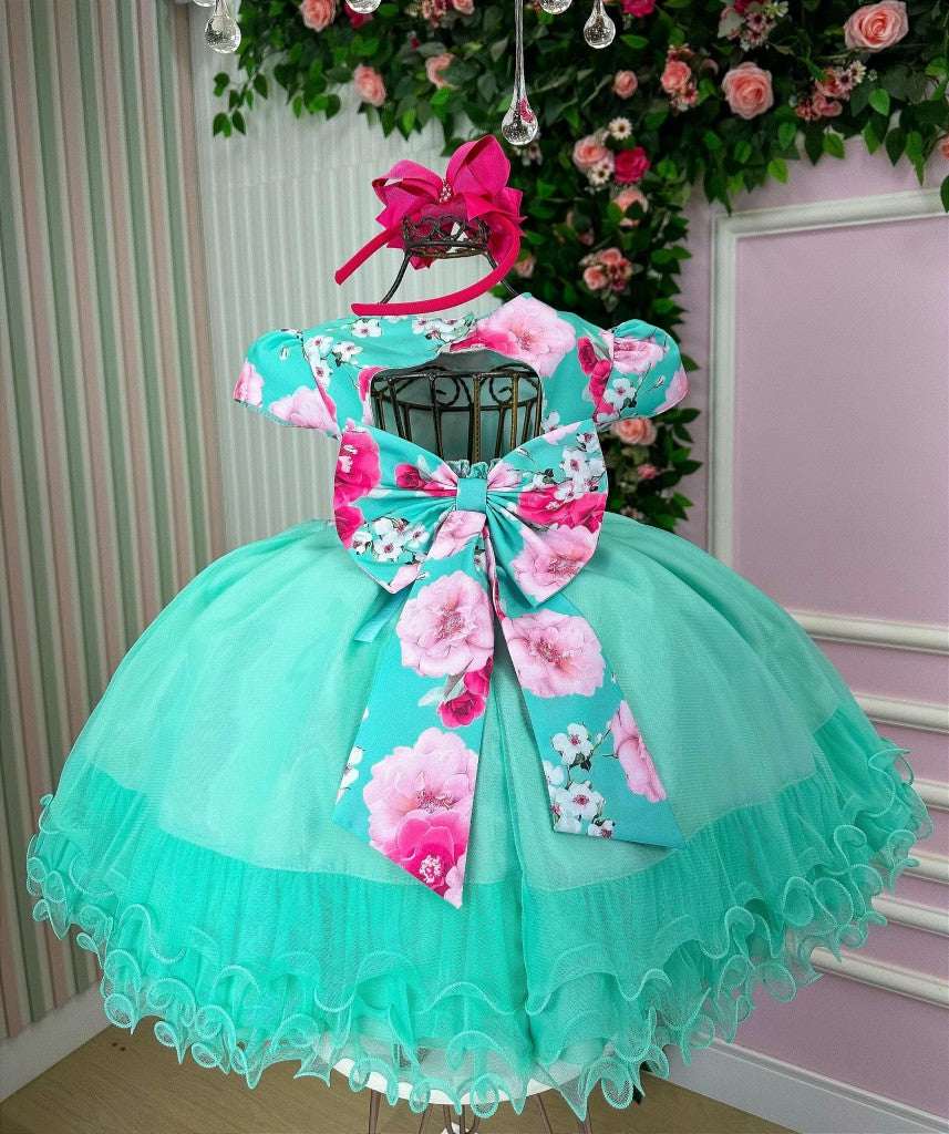 Vestido Menina Bonita Jardim Encantado Maiza Verde