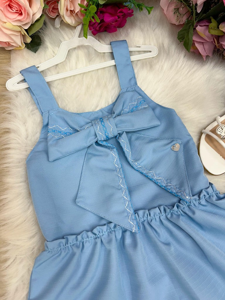 Vestido Blogueirinha Lola Azul Bebe - Leveza e Elegância para Meninas | Bebeloo Kids