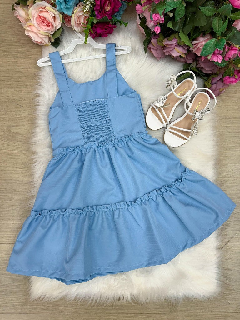 Vestido Blogueirinha Lola Azul Bebe - Leveza e Elegância para Meninas | Bebeloo Kids