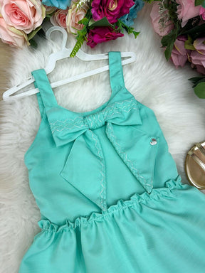 Vestido Blogueirinha Lola Verde Tiffany - Leveza e Elegância para Meninas | Bebeloo Kids