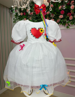 Vestido Junino Banana Club Luxo Arraial dos Apaixonados Noiva/Noivinha - Leveza e Elegância para Meninas | Bebeloo Kids