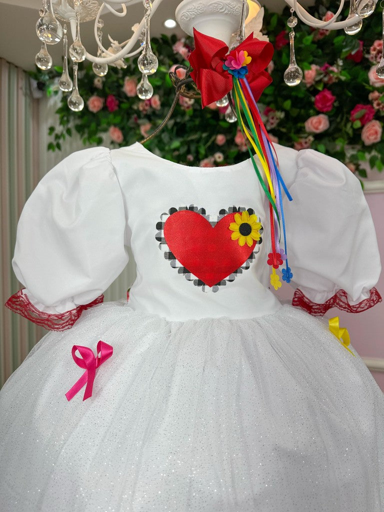 Vestido Junino Banana Club Luxo Arraial dos Apaixonados Noiva/Noivinha - Leveza e Elegância para Meninas | Bebeloo Kids
