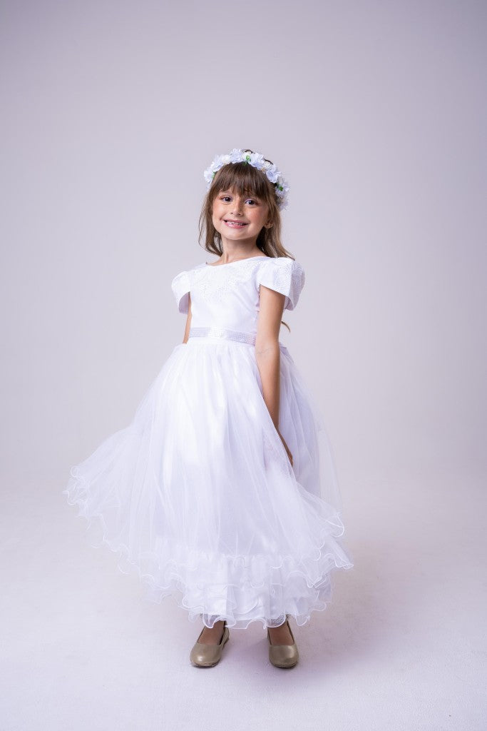 Vestido Enjoy Longo Branco Babadinho - Leveza e Elegância para Meninas | Bebeloo Kids