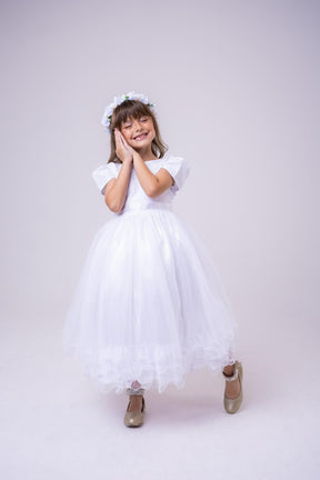 Vestido Enjoy Longo Branco Babadinho - Leveza e Elegância para Meninas | Bebeloo Kids
