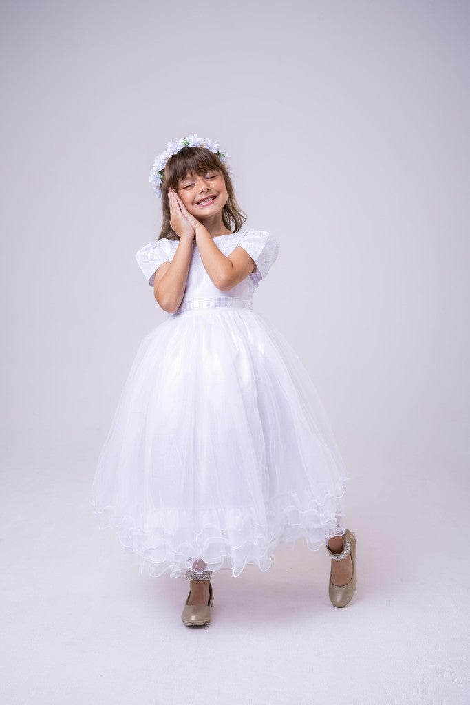 Vestido Enjoy Longo Branco Babadinho - Leveza e Elegância para Meninas | Bebeloo Kids