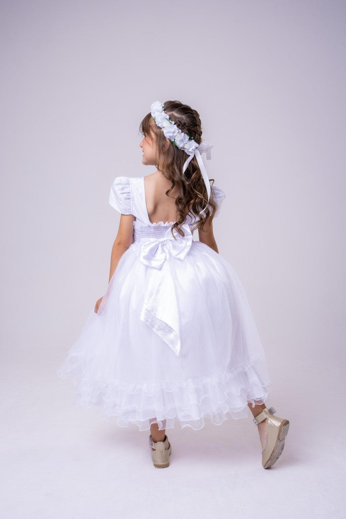 Vestido Enjoy Longo Branco Babadinho - Leveza e Elegância para Meninas | Bebeloo Kids