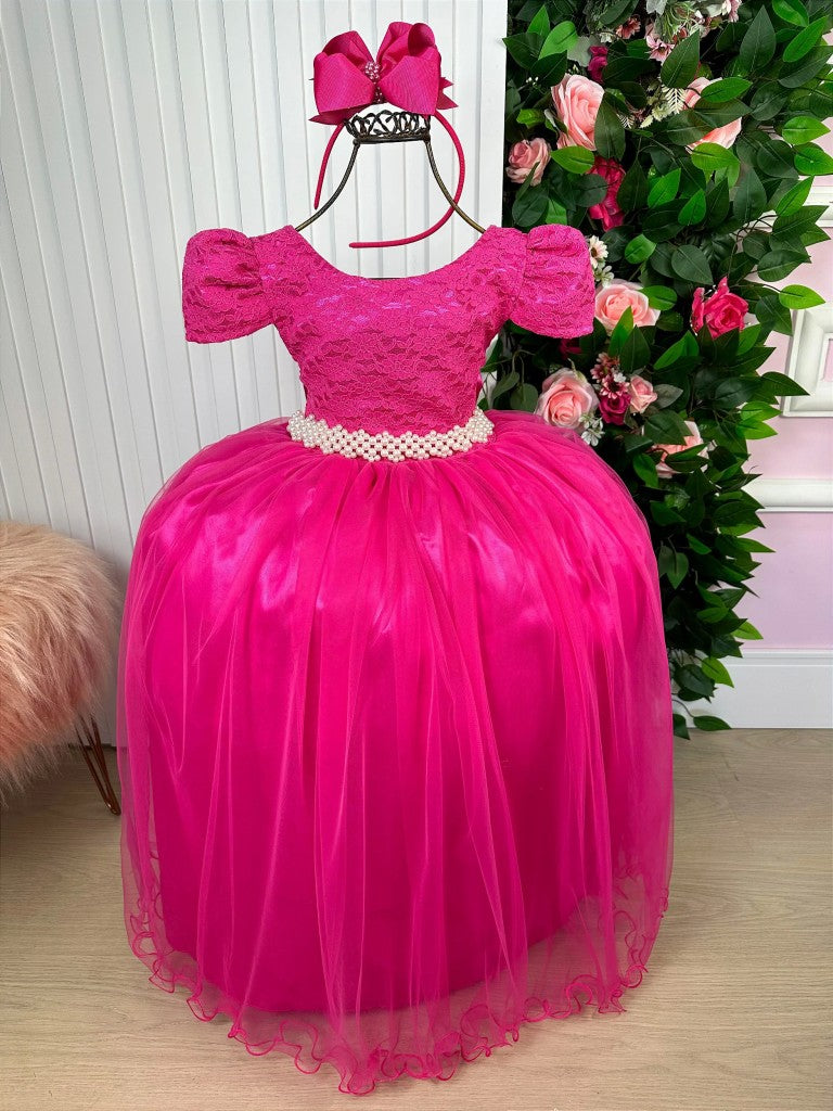 Vestido Enjoy Laura Longo Pink Rendado | Bebeloo Kids