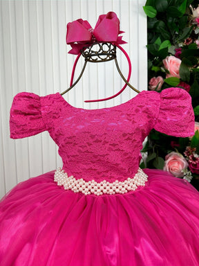 Vestido Enjoy Laura Longo Pink Rendado - Diversão e Encanto para Brincar | Bebeloo Kids