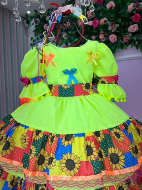 Vestido Junino Banana Club Luxo Roça Animada - Leveza e Elegância para Meninas | Bebeloo Kids
