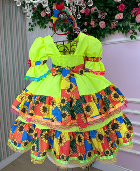 Vestido Junino Banana Club Luxo Roça Animada - Leveza e Elegância para Meninas | Bebeloo Kids