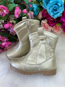 Bota/ Coturno Flor Di Mila Boiadeira Texana Liz Dourado - Qualidade e Cuidado para os Pequenos | Bebeloo Kids
