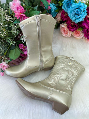 Bota/ Coturno Flor Di Mila Boiadeira Texana Maria Dourado - Qualidade e Cuidado para os Pequenos | Bebeloo Kids