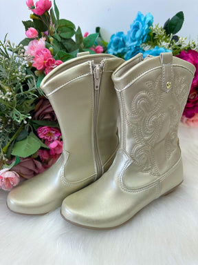 Bota/ Coturno Flor Di Mila Boiadeira Texana Maria Dourado - Qualidade e Cuidado para os Pequenos | Bebeloo Kids