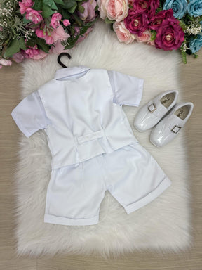 Conjunto Social Miss Cherry Leandro Colete Branco - Estilo Delicado para o Dia a Dia | Bebeloo Kids