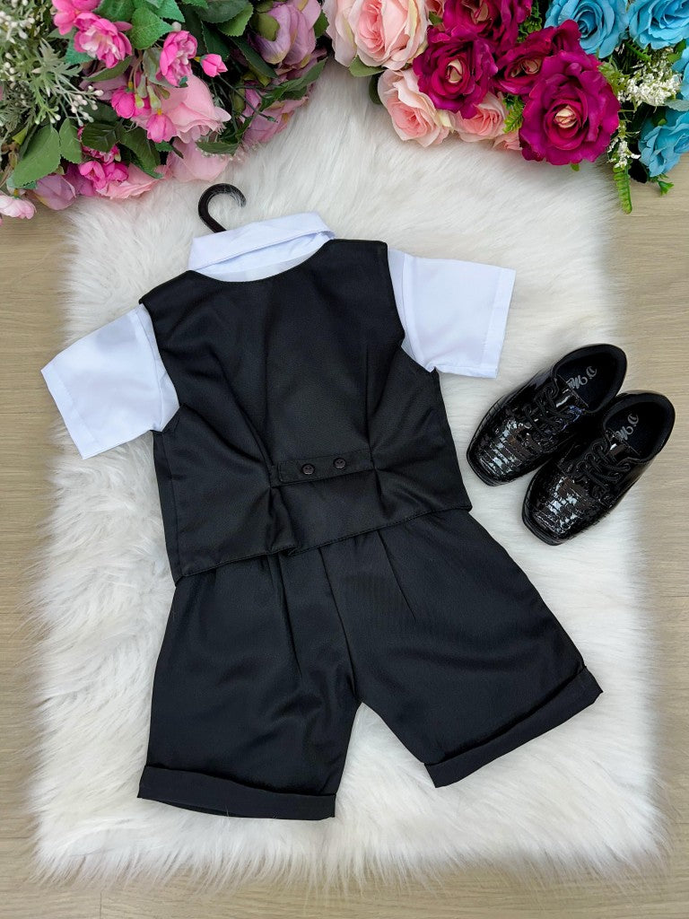 Conjunto Social Miss Cherry Leandro Colete Preto - Estilo Delicado para o Dia a Dia | Bebeloo Kids