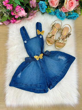 Jardineira Blogueirinha Jeans Elo - Charme e Conforto para Bebês | Bebeloo Kids