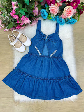 Vestido Blogueirinha Lola Jeans - Leveza e Elegância para Meninas | Bebeloo Kids